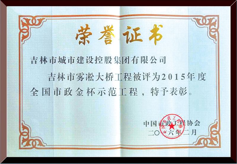 全國(guó)市政金杯示范工程